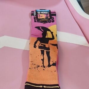 Erge Surfer Design Pink and Orange Socks